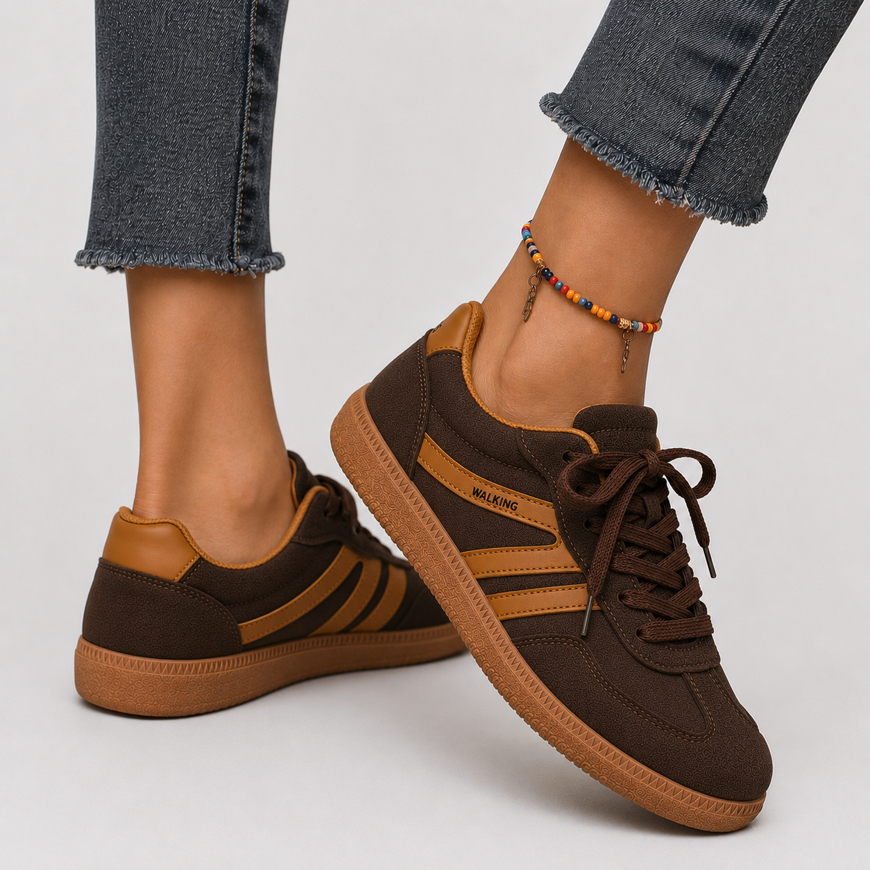 Women’s Lace-Up Casual Sneakers | Women | Synthetic Upper & Gum Rubber Sole | Low-Top Everyday Trainers | Steven & Levon