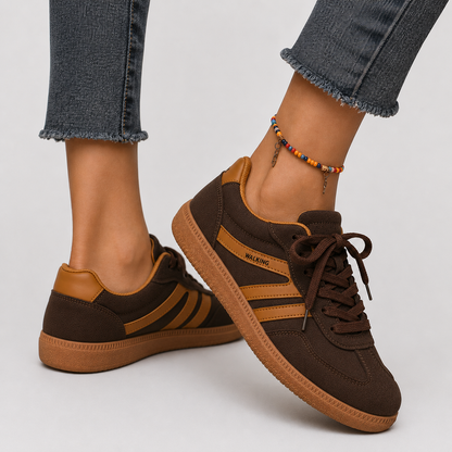 Women’s Lace-Up Casual Sneakers | Women | Synthetic Upper & Gum Rubber Sole | Low-Top Everyday Trainers | Steven & Levon