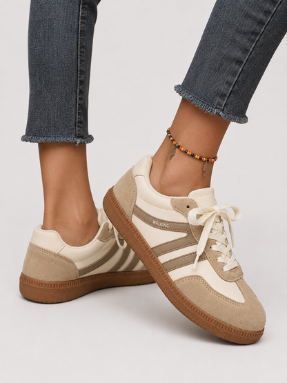 Women’s Lace-Up Casual Sneakers | Women | Synthetic Upper & Gum Rubber Sole | Low-Top Everyday Trainers | Steven & Levon