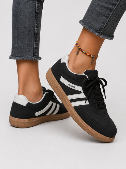 Women’s Lace-Up Casual Sneakers | Women | Synthetic Upper & Gum Rubber Sole | Low-Top Everyday Trainers | Steven & Levon