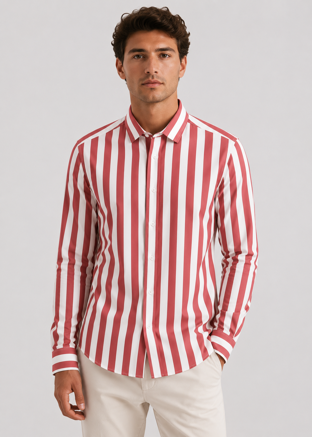 Men's Striped Shirt | Men | Lightweight | Modern Fit Button-Up | Steven & Levon