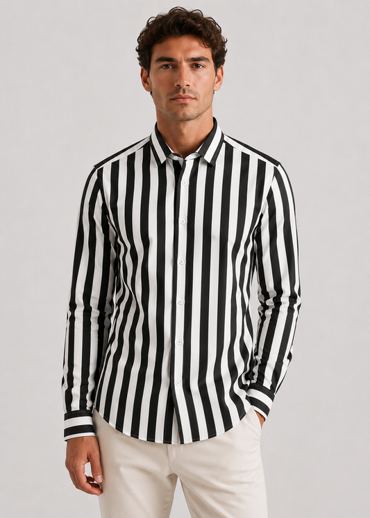 Men's Striped Shirt | Men | Lightweight | Modern Fit Button-Up | Steven & Levon