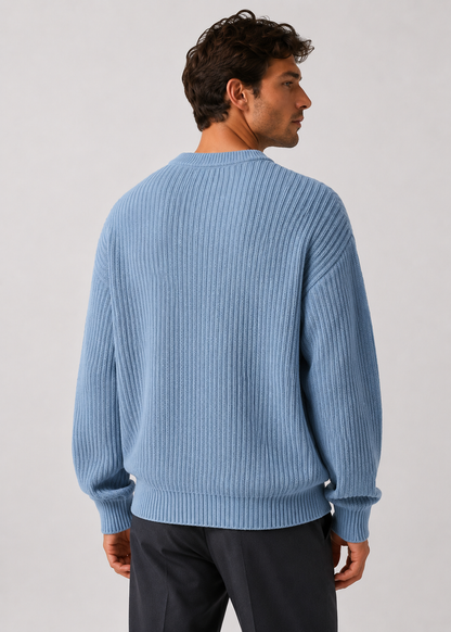 Men’s Oversized Knitted Sweater | Ribbed Knit Jumper | Soft Knit Fabric | Relaxed Fit | Steven & Levon