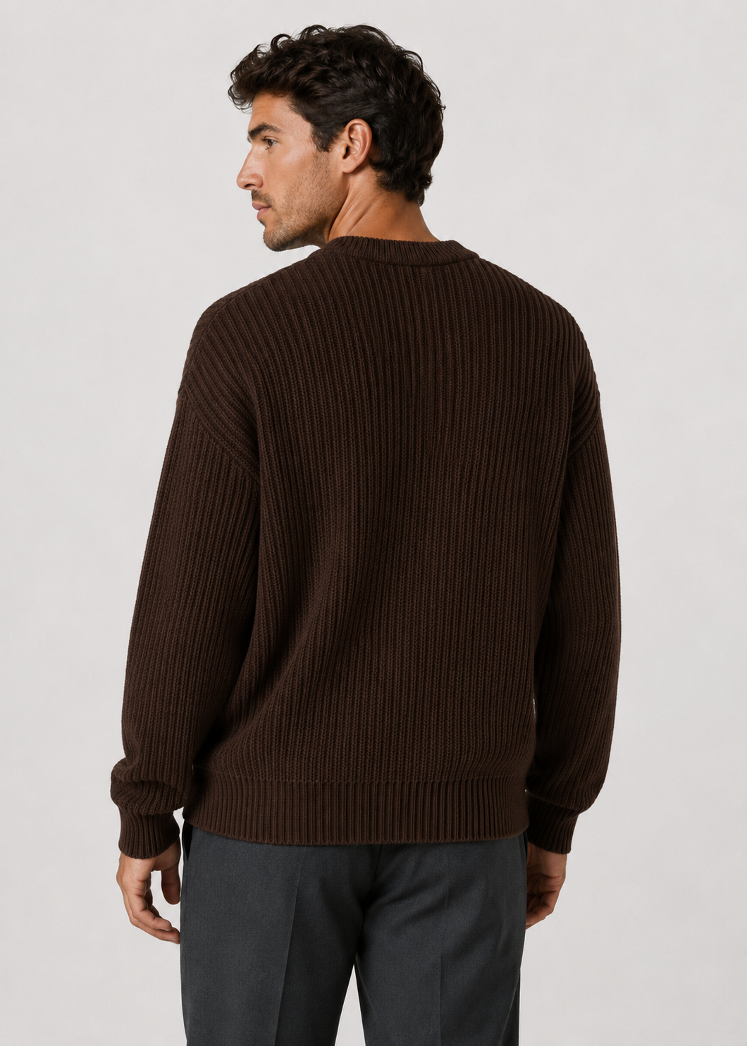 Men’s Oversized Knitted Sweater | Ribbed Knit Jumper | Soft Knit Fabric | Relaxed Fit | Steven & Levon