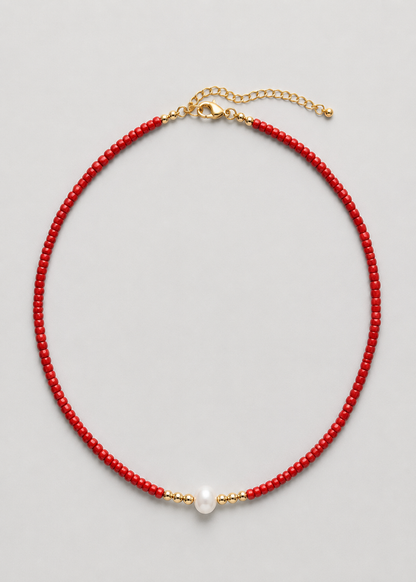 Freshwater Pearl Necklace | Women | Handcrafted Jewelry | Glass Mica Beads | Elegant Gift | Steven & Levon