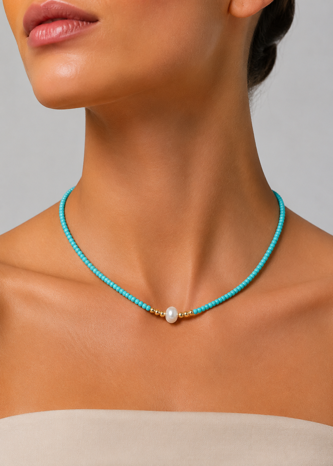 Freshwater Pearl Necklace | Women | Handcrafted Jewelry | Glass Mica Beads | Elegant Gift | Steven & Levon