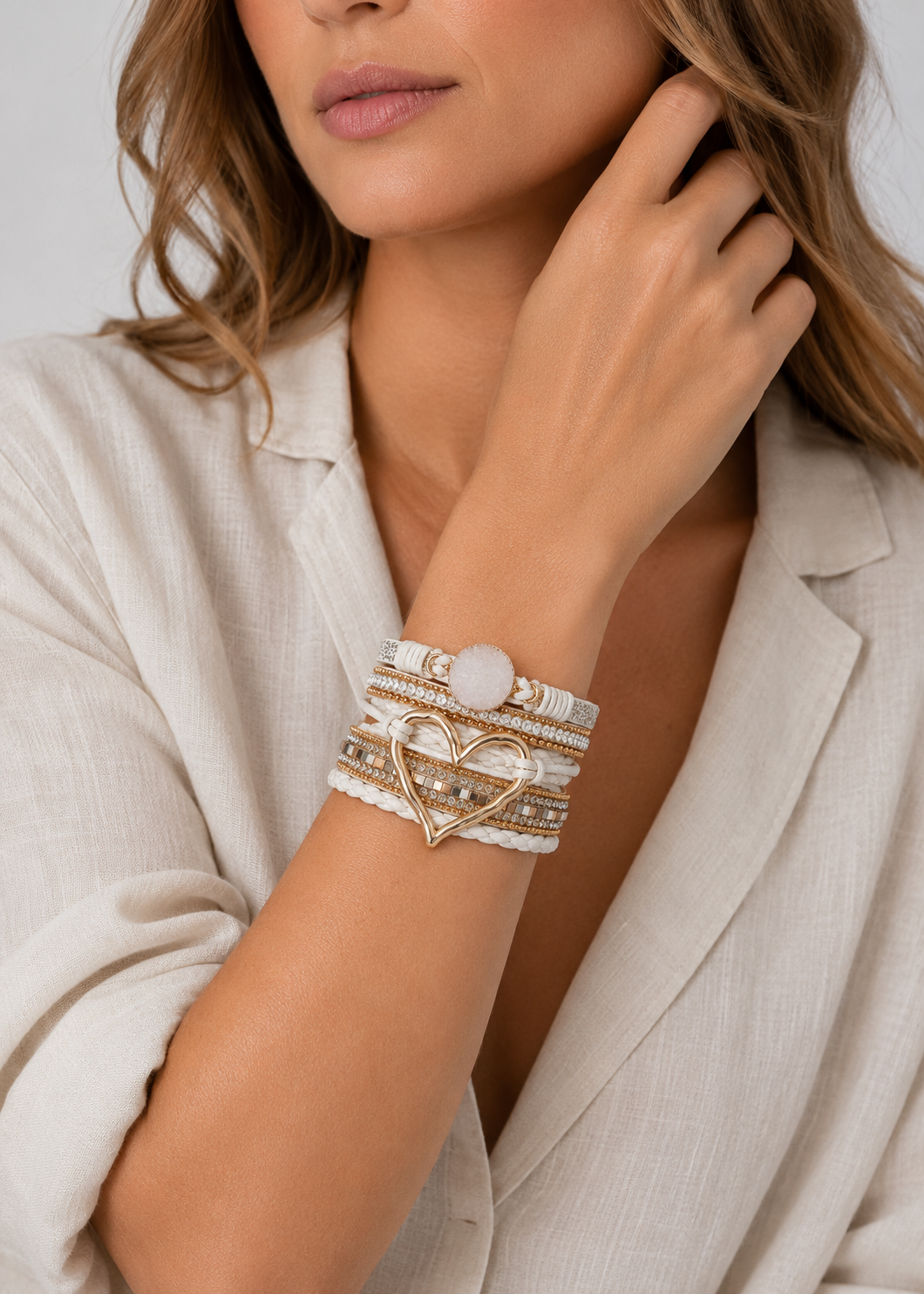 Boho Bracelet | Women's Beaded Bracelet | Natural Stone & Alloy | Adjustable Handmade Bohemian Jewellery | Steven & Levon
