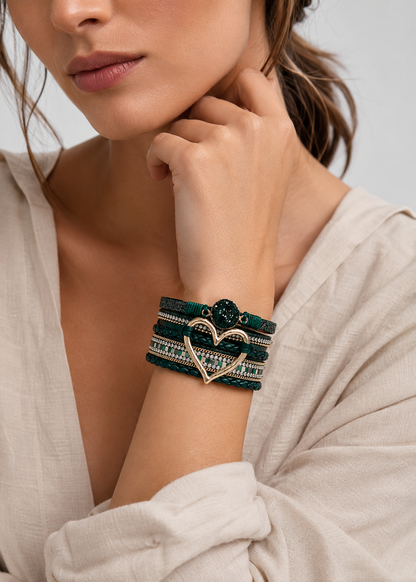 Boho Bracelet | Women's Beaded Bracelet | Natural Stone & Alloy | Adjustable Handmade Bohemian Jewellery | Steven & Levon