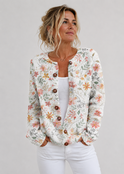 Women's Button-Up Sweater | Floral Knit Cardigan | Steven & Levon