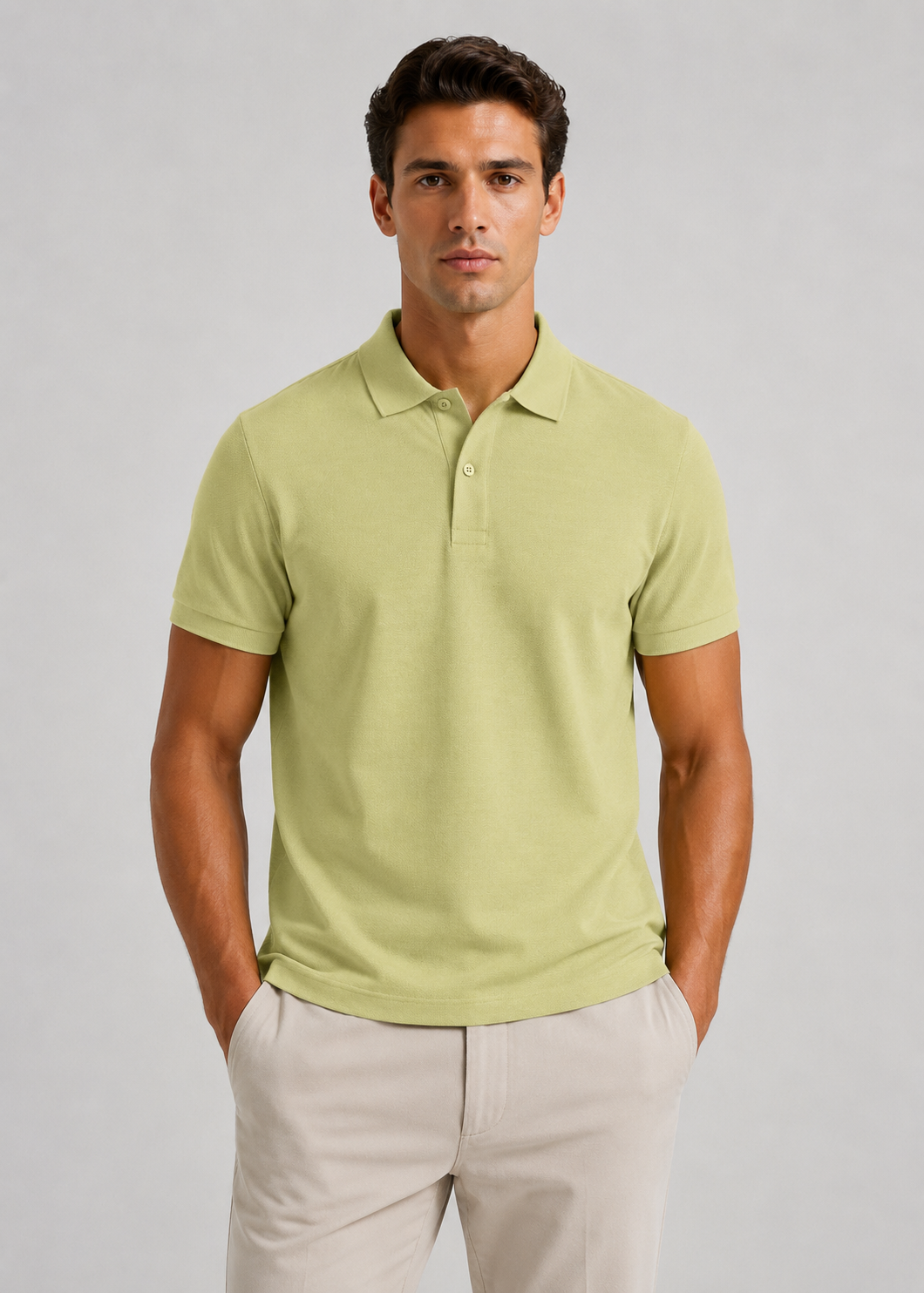 Men's Short Sleeve Polo Shirt | Slim Fit Polo Top | Men | Breathable Blend | Structured Collar Casual Smart Shirt | Steven & Levon