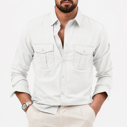 Men’s Casual Button Up Shirt | Men | Long Sleeve Cotton Blend | Relaxed Fit Everyday Shirt | Steven & Levon