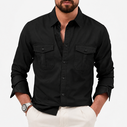 Men’s Casual Button Up Shirt | Men | Long Sleeve Cotton Blend | Relaxed Fit Everyday Shirt | Steven & Levon