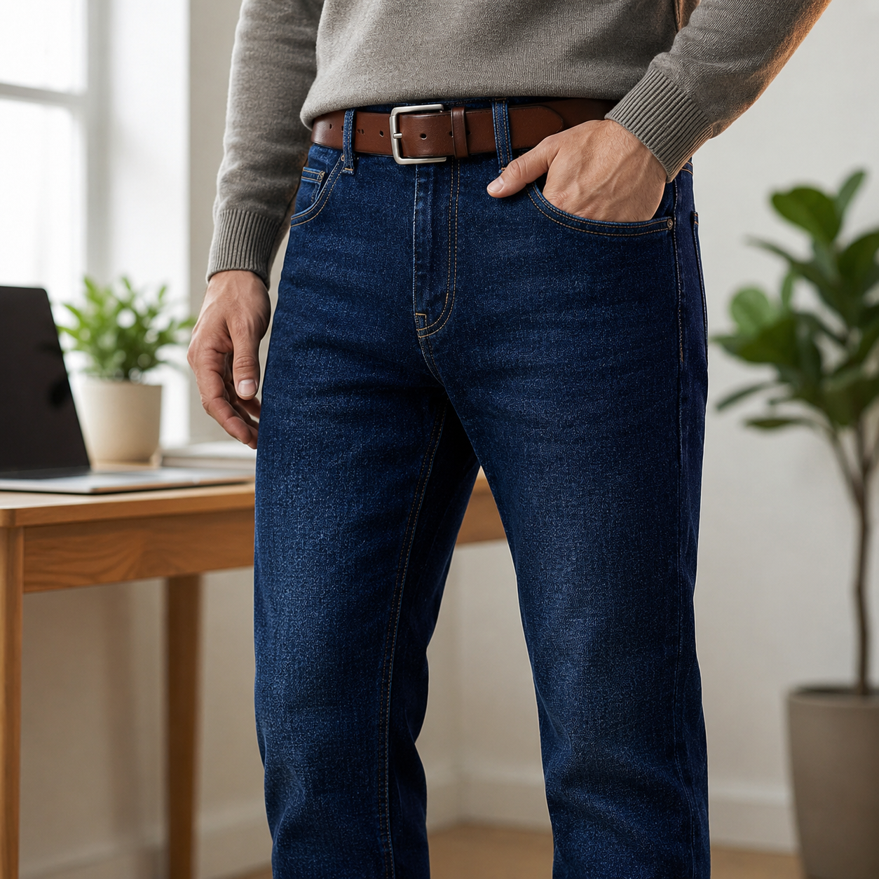 Dunmoor - Straight Leg Stretch Jeans For Men  Smart Casual Dressing