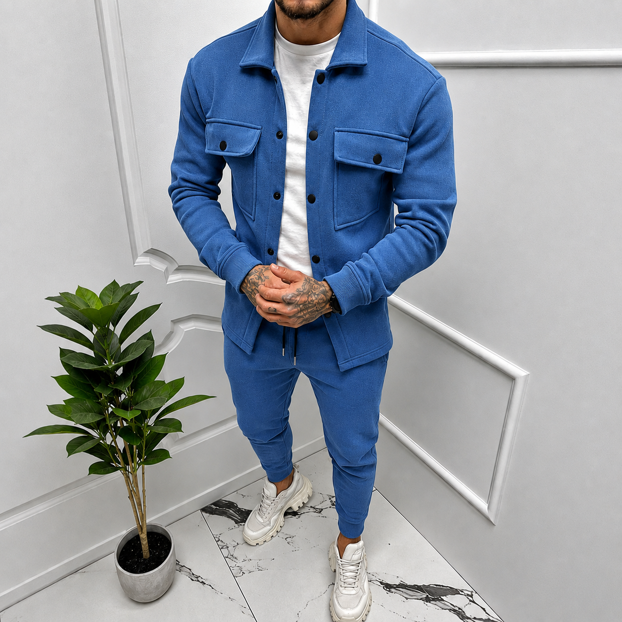 Men's Tracksuit Set | Men | Polyester | Casual Sporty Two-Piece Co-Ord | Relaxed Fit | Steven & Levon