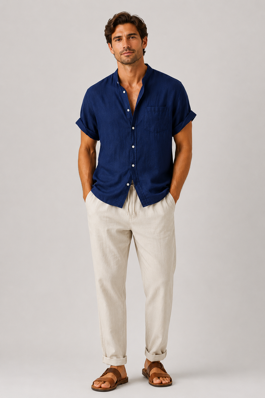Men's Linen Summer Set | Lightweight Shirt & Shorts | Breathable Holiday Outfit | Steven & Levon