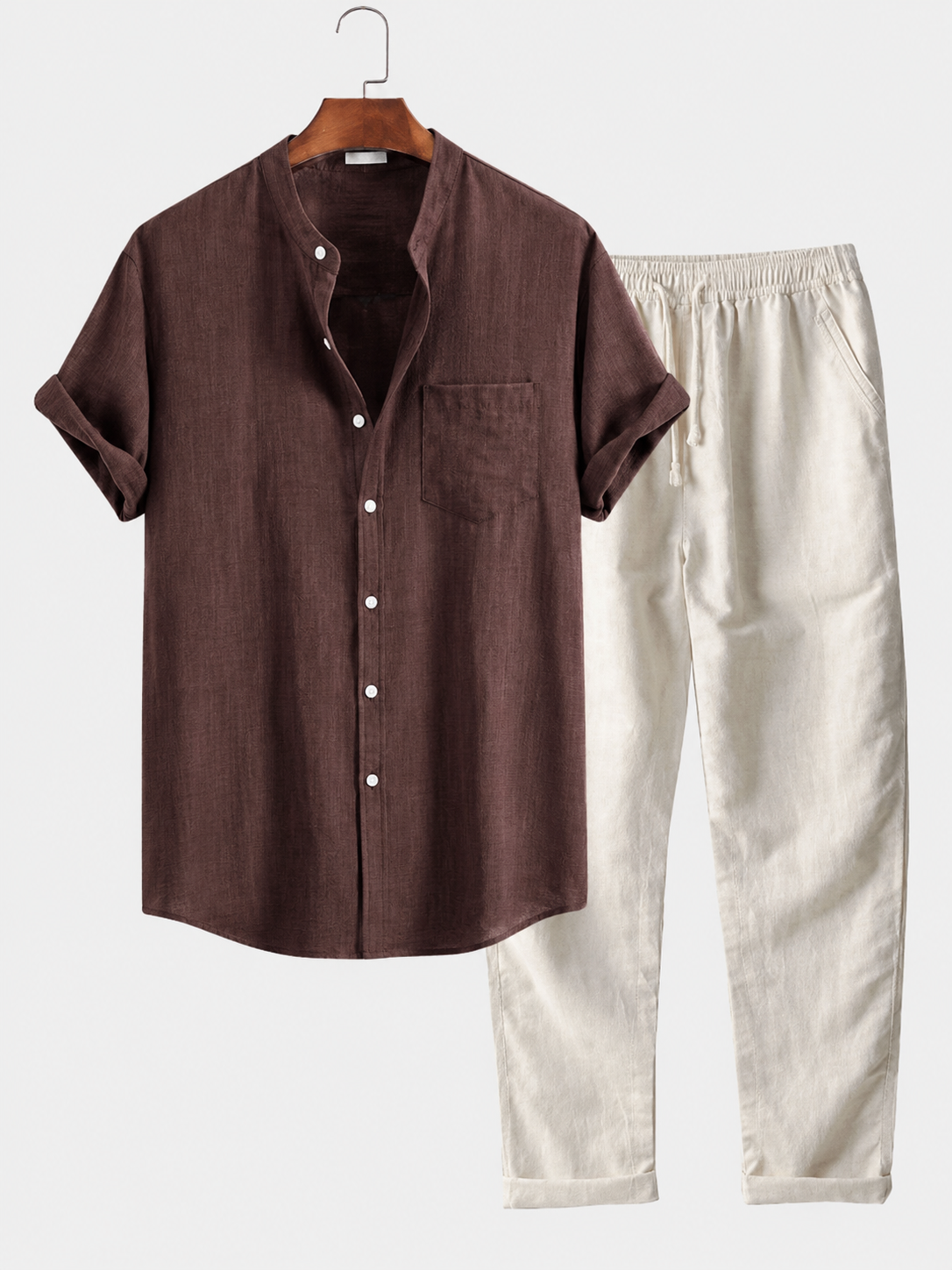 Men's Linen Summer Set | Lightweight Shirt & Shorts | Breathable Holiday Outfit | Steven & Levon