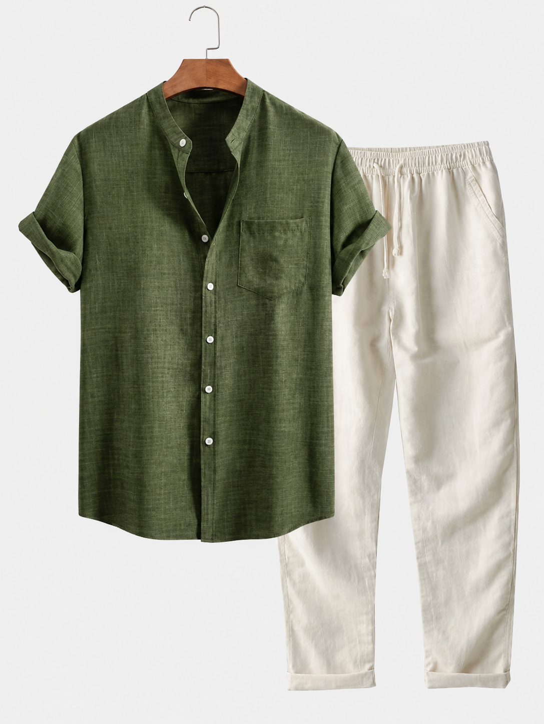 Men's Linen Summer Set | Lightweight Shirt & Shorts | Breathable Holiday Outfit | Steven & Levon