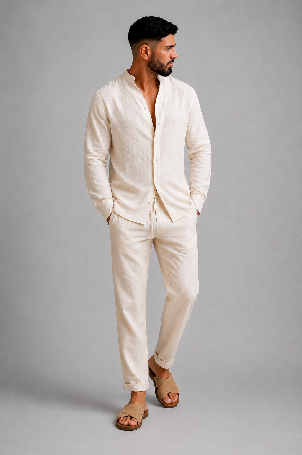 Men’s Linen Lounge Set | Men | Breathable Linen Blend | Comfortable Loungewear Co-Ord | Relaxed Fit | Steven & Levon