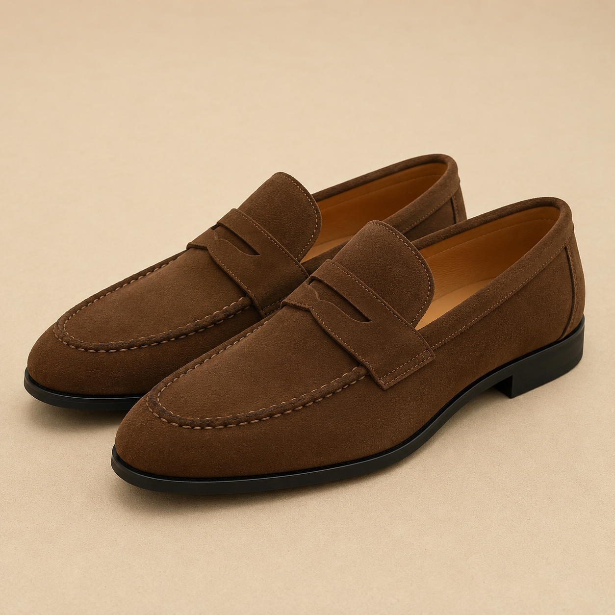 Mens Suede Penny Loafers | Casual Slip-On Shoes for Men | Steven & Levon