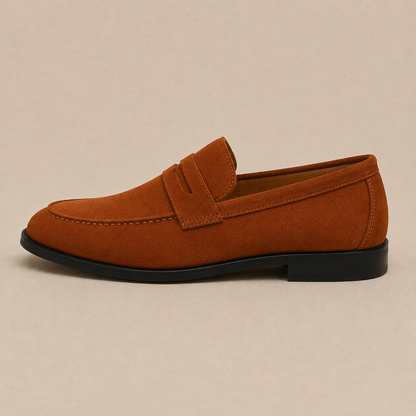 Mens Suede Penny Loafers | Casual Slip-On Shoes for Men | Steven & Levon
