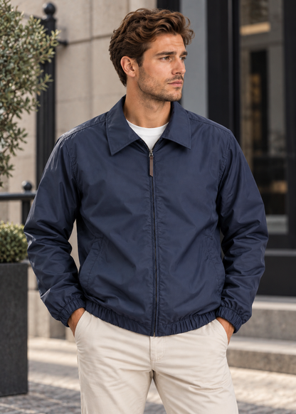 Men's Boxy Casual Jacket | Zip-Up Jacket Men | Relaxed Fit | Lightweight Everyday Outerwear | Steven & Levon