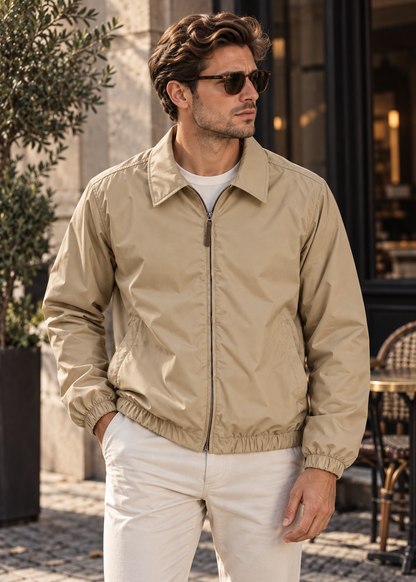 Men's Boxy Casual Jacket | Zip-Up Jacket Men | Relaxed Fit | Lightweight Everyday Outerwear | Steven & Levon