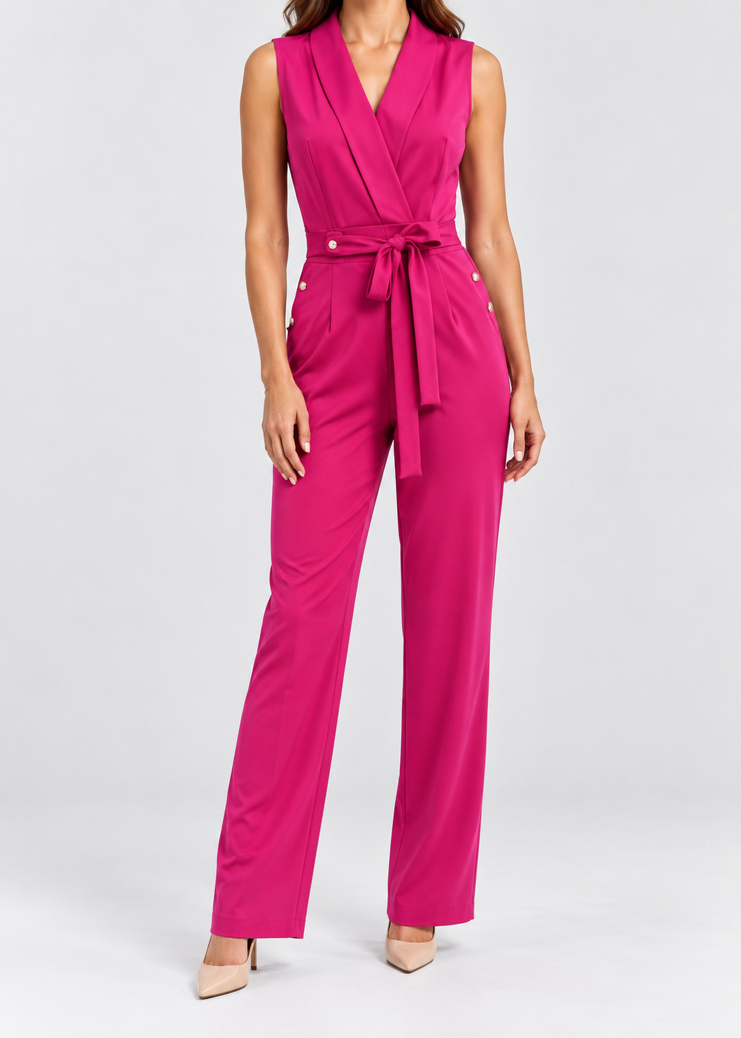 Women's V-Neck Jumpsuit | Sleeveless | Elegant Fit | Steven & Levon