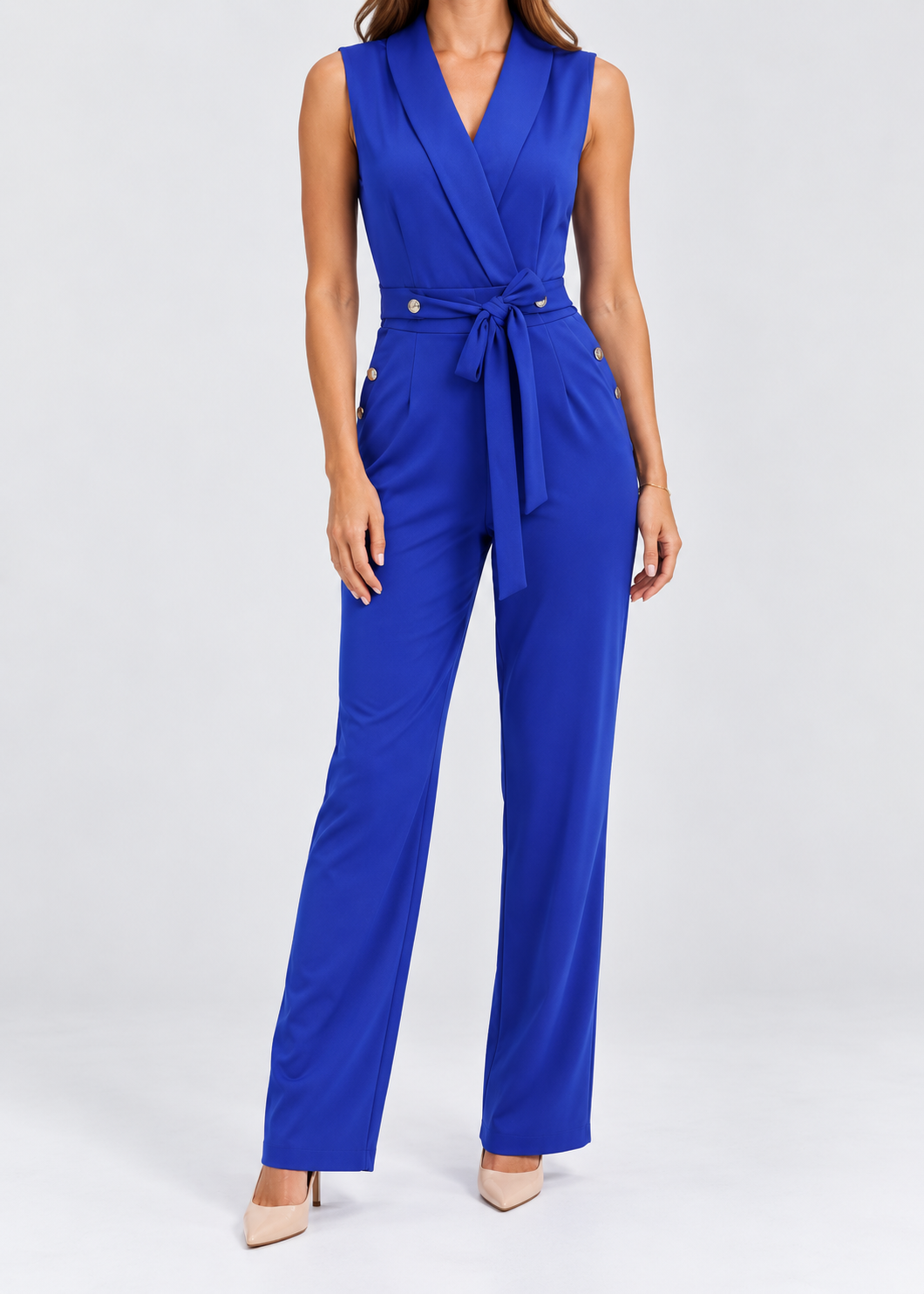 Women's V-Neck Jumpsuit | Sleeveless | Elegant Fit | Steven & Levon