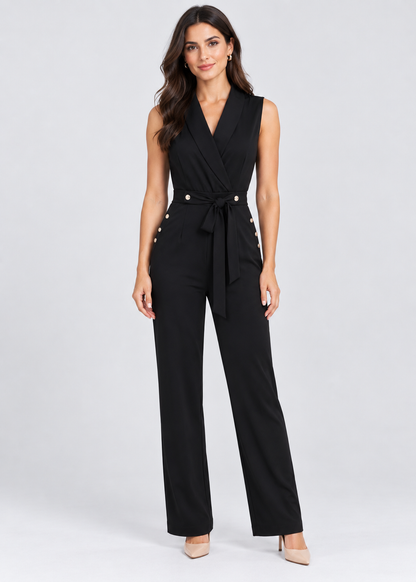 Women's V-Neck Jumpsuit | Sleeveless | Elegant Fit | Steven & Levon
