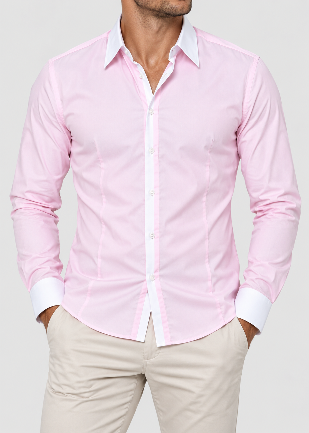 Men's Two-Tone Shirt | Men | Slim Fit | Casual Button-Up | Steven & Levon