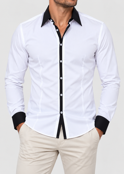 Men's Two-Tone Shirt | Men | Slim Fit | Casual Button-Up | Steven & Levon