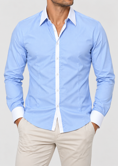 Men's Two-Tone Shirt | Men | Slim Fit | Casual Button-Up | Steven & Levon