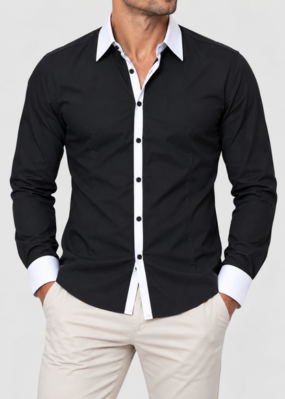 Men's Two-Tone Shirt | Men | Slim Fit | Casual Button-Up | Steven & Levon