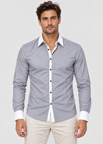 Men's Two-Tone Shirt | Men | Slim Fit | Casual Button-Up | Steven & Levon