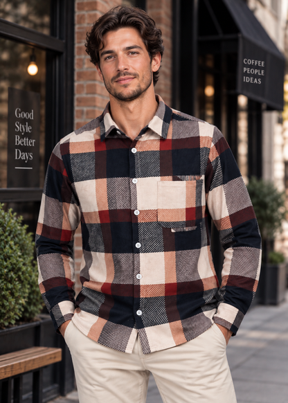 Men's Plaid Flannel Shirt | Button Up Overshirt | Steven & Levon