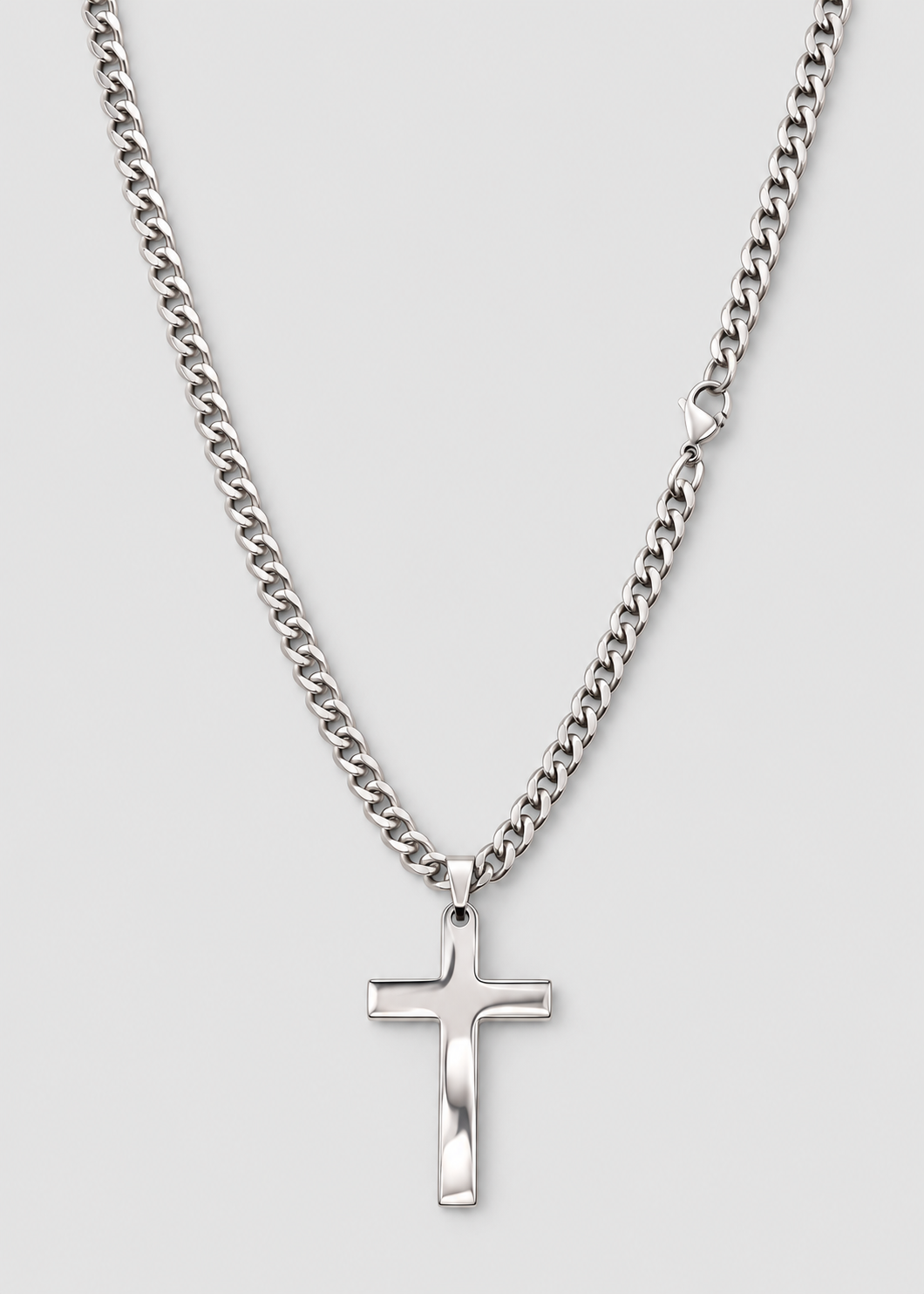 Men's Cross Necklace | Titanium Steel | Cuban Chain | Steven & Levon