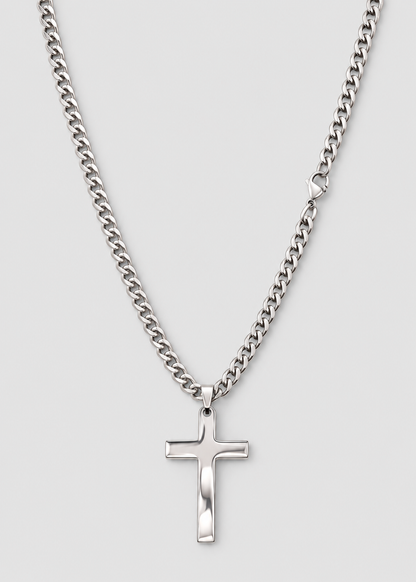 Men's Cross Necklace | Titanium Steel | Cuban Chain | Steven & Levon