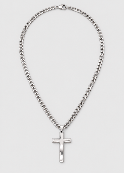 Men's Cross Necklace | Titanium Steel | Cuban Chain | Steven & Levon