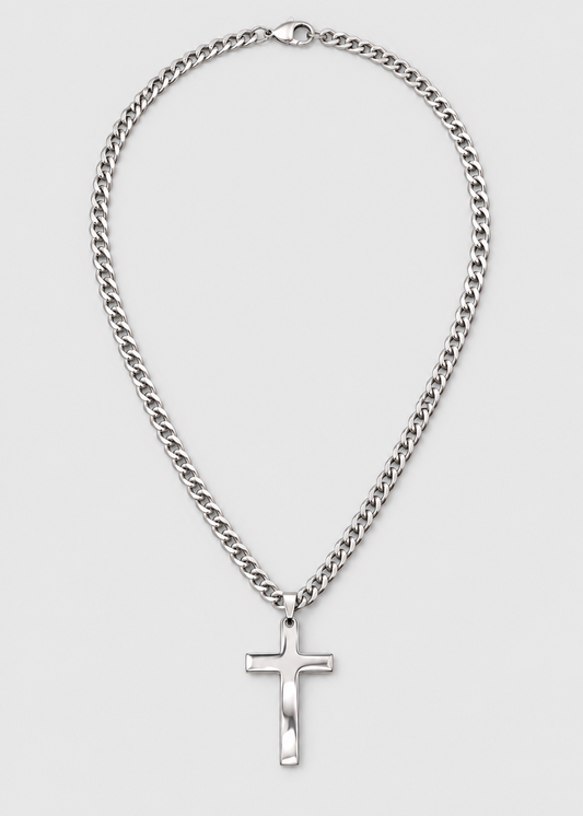 Men's Cross Necklace | Titanium Steel | Cuban Chain | Steven & Levon