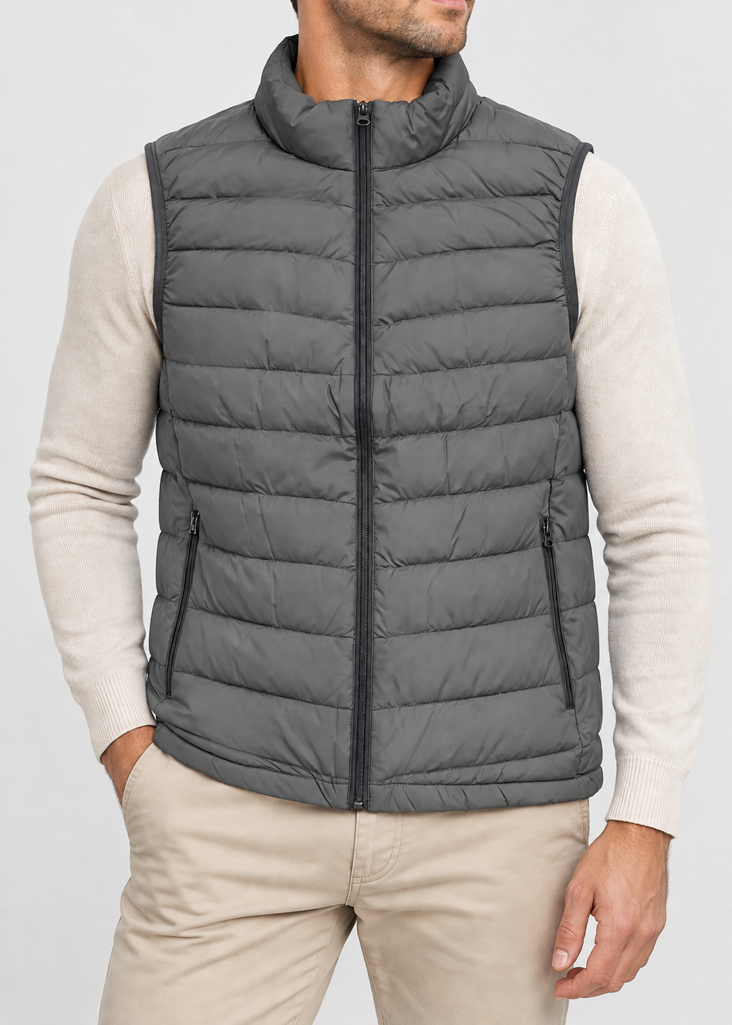 Men's Lightweight Quilted Gilet | Zip Front Bodywarmer | Insulated Sleeveless Vest | Steven & Levon
