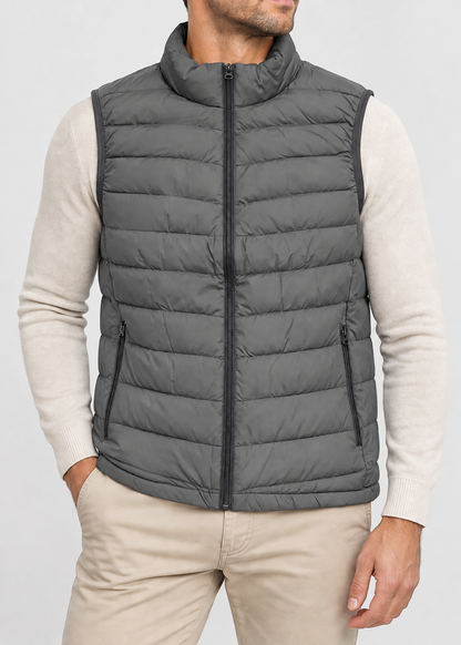 Men's Lightweight Quilted Gilet | Zip Front Bodywarmer | Insulated Sleeveless Vest | Steven & Levon