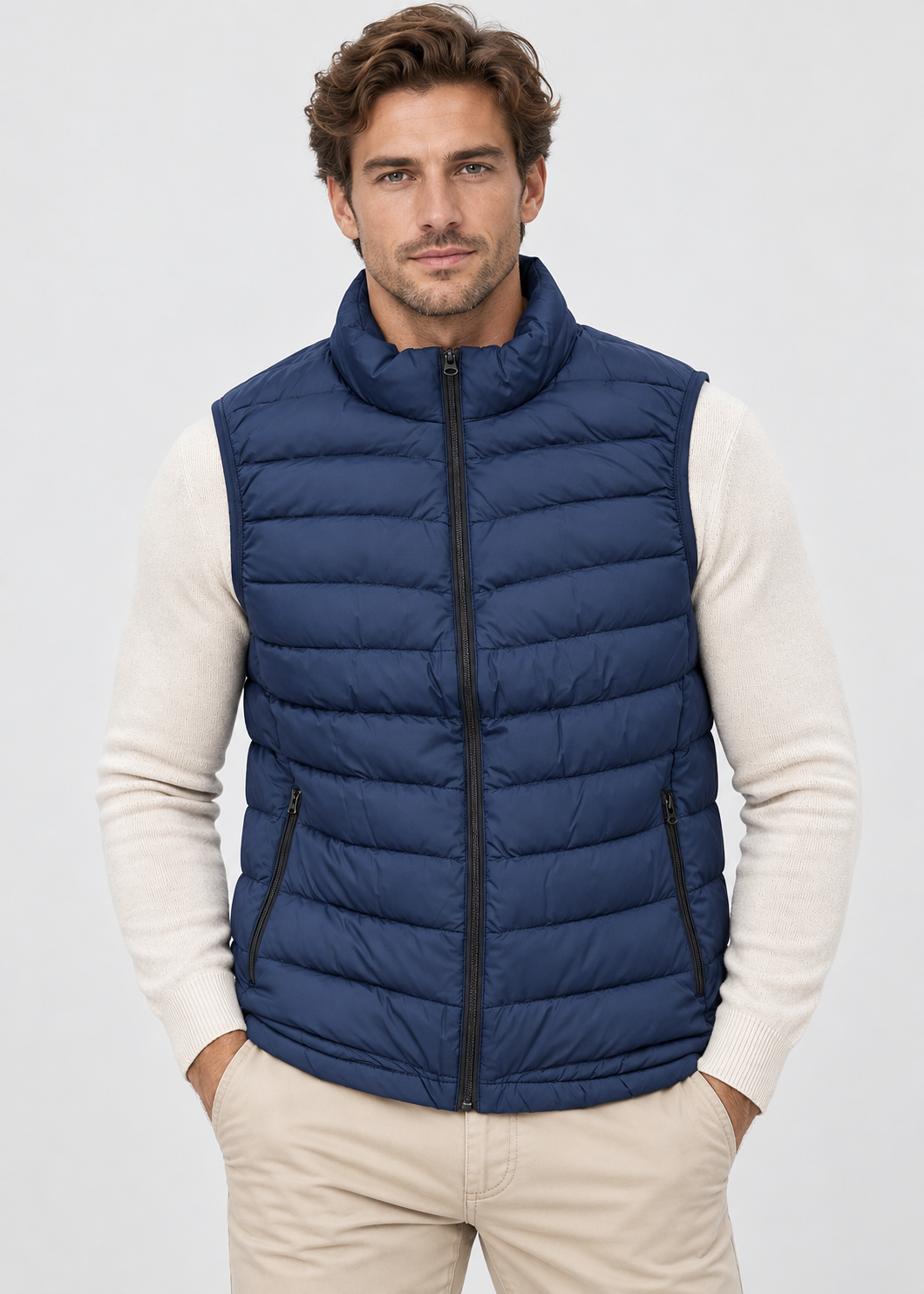 Men's Lightweight Quilted Gilet | Zip Front Bodywarmer | Insulated Sleeveless Vest | Steven & Levon