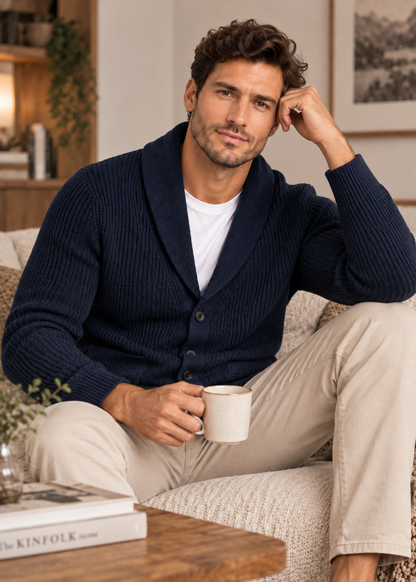 Men's Cardigan | Cotton Blend | Button Front Style | Steven & Levon