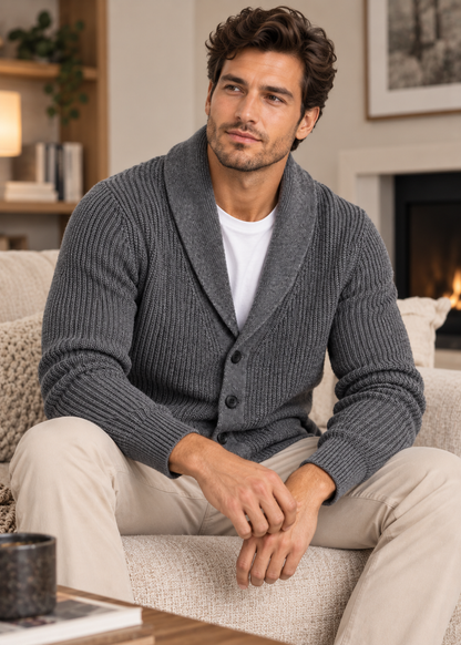 Men's Cardigan | Cotton Blend | Button Front Style | Steven & Levon