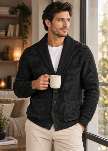 Men's Cardigan | Cotton Blend | Button Front Style | Steven & Levon