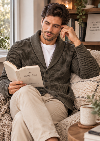 Men's Cardigan | Cotton Blend | Button Front Style | Steven & Levon