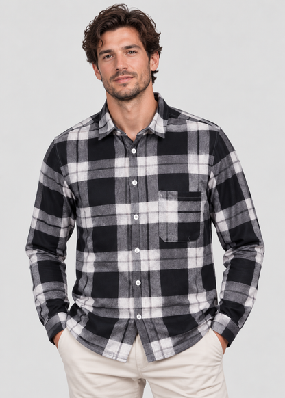 Men's Plaid Flannel Shirt | Button Up Overshirt | Steven & Levon