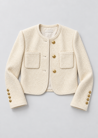 Women's Round Neck Blazer | Structured Tailored Jacket | Elegant Smart Wear | Steven & Levon