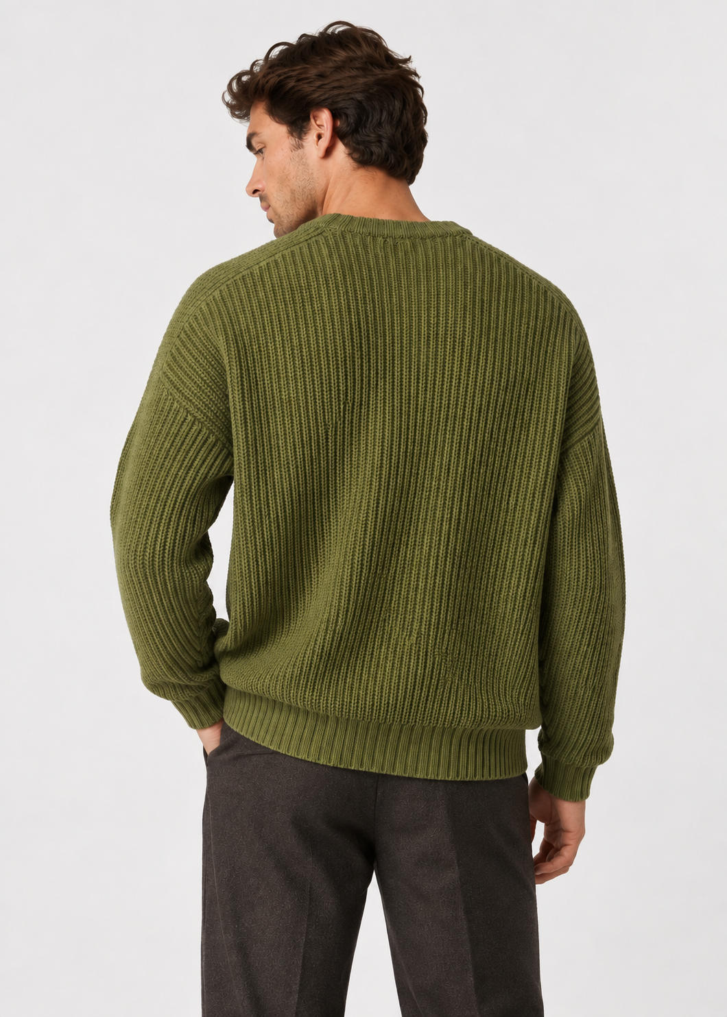 Men’s Oversized Knitted Sweater | Ribbed Knit Fabric | Textured Relaxed Fit | Steven & Levon