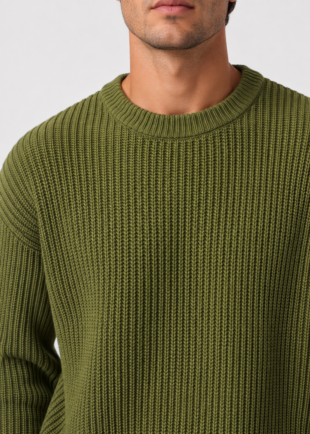 Men’s Oversized Knitted Sweater | Ribbed Knit Fabric | Textured Relaxed Fit | Steven & Levon